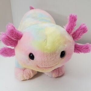 Build A Bear Pastel Tie Dye Axolotl Stuffed Plush